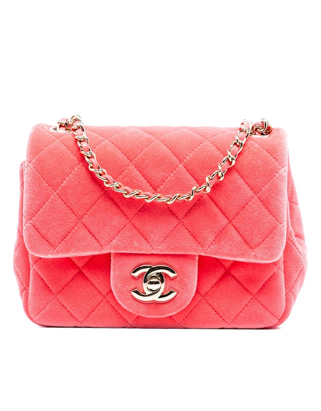 Pre-Loved by Azura Reborn - Pre-Loved Mini Square Classic Velvet Pearl Crush Single Flap