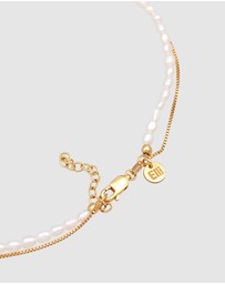 Elli Jewelry - Necklace Choker Sun Layer Freshwater Pearls in 925 Sterling Silver
