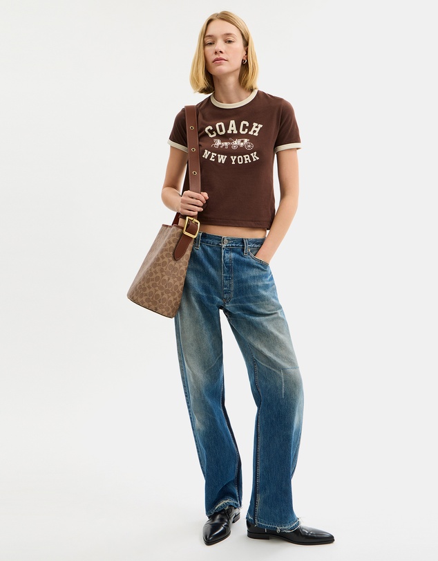 Coach - Coated Canvas Signature Bleecker Bucket Bag