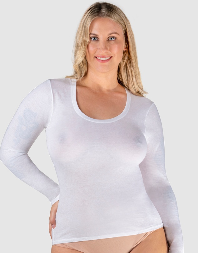 B Free Intimate Apparel - Superfine﻿ 100% Cotton Long Sleeve Top - 2 Pack