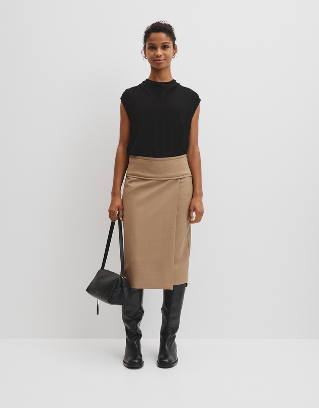 Country Road - Wool Blend Wrap Skirt