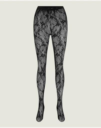 INSTOCK - Ink — Soft-Knit Lace Net Tights