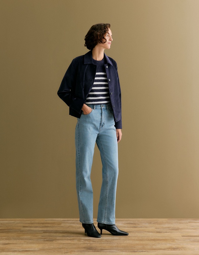 Trenery - High Rise Straight Leg Jean in Vintage Wash Denim