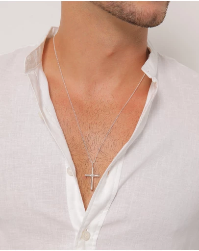 Kuzzoi - ICONIC EXCLUSIVE - Necklace Chain with Cross Pendant Massive in 925 Sterling Silver
