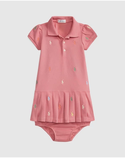Polo Ralph Lauren - Polo Pony Stretch Mesh Polo Dress - ICONIC EXCLUSIVE - Babies