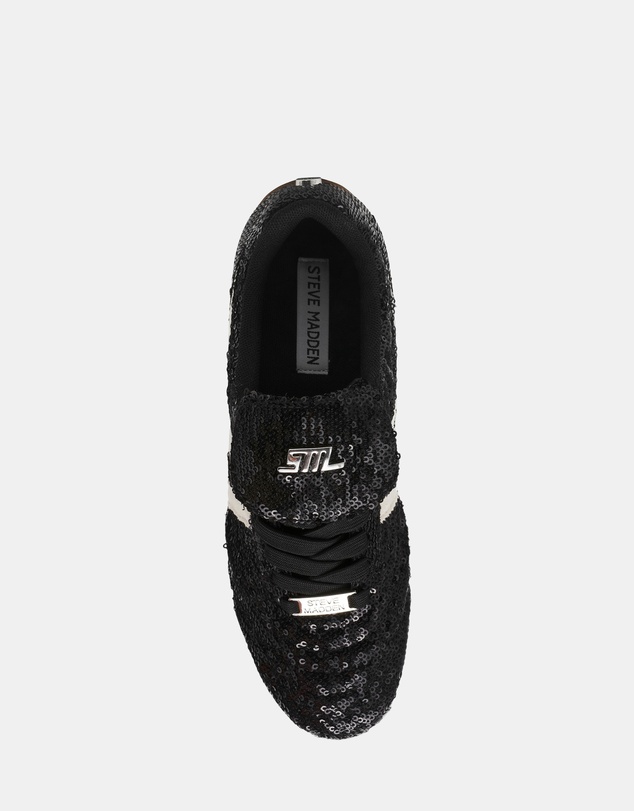 Steve Madden - Freekick Black Sequin Sneakers