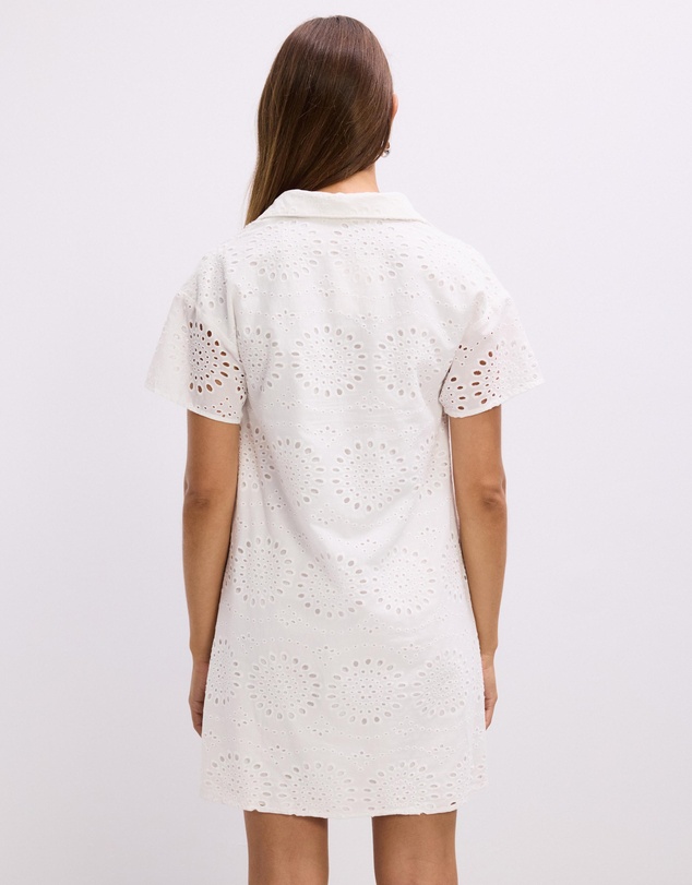 The Fated - Quinn Broderie Collared Mini Dress