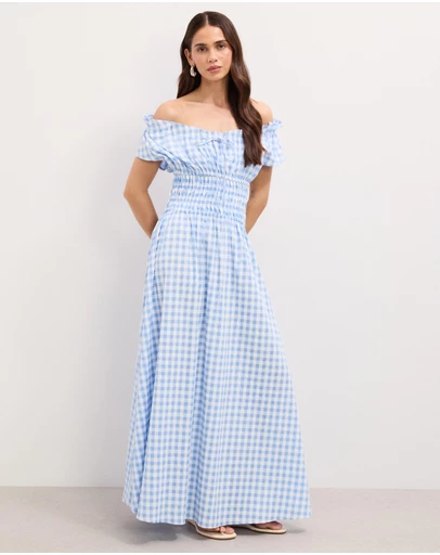 The Fated - Gina Gingham Maxi Dress