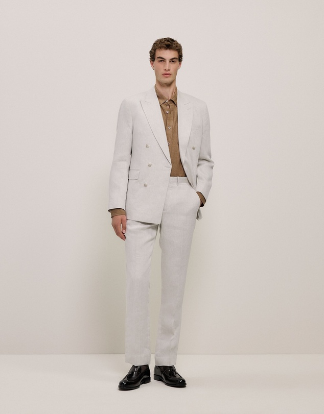 Trenery - Regular Fit Delave Linen Shirt in Amaretto