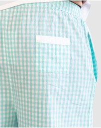 Sant And Abel - Men's Mint Gingham PJ Pants
