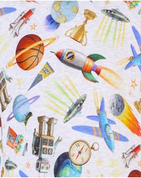 Fleur Harris - 'Outer Space' Space Hoodie in Grey Marle