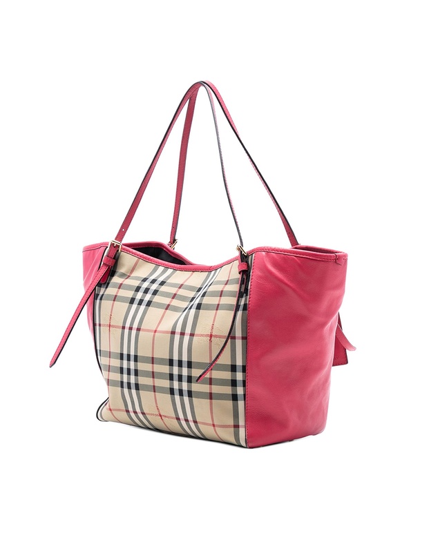 Pre-Loved by Azura Reborn - Pre-Loved Small Haymarket Check Canvas and Leather Canterbury Tote