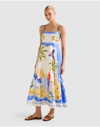 Forever New - Bianca Printed Linen Midi Dress
