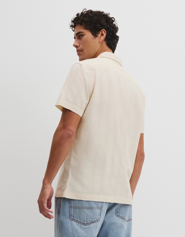 Country Road - Regular Fit Short Sleeve Textured Stripe Shirt