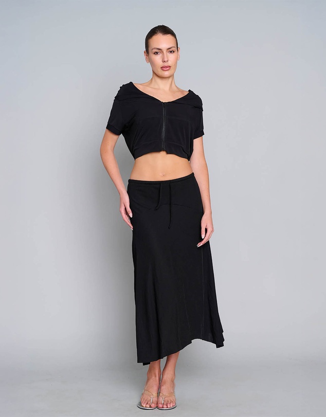 Love and Nostalgia - Alexa Asymmetrical Skirt - Black