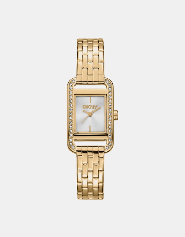 DKNY - Signature Shape Gold 20x33mm Silver Dial Womens Watch