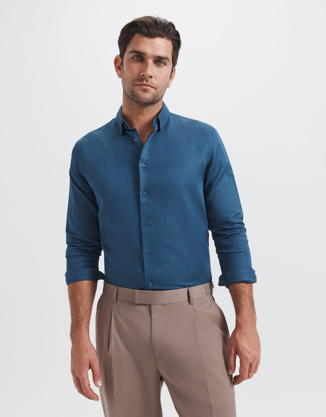 SABA - Reeves Long Sleeve Classic Linen Cotton Shirt