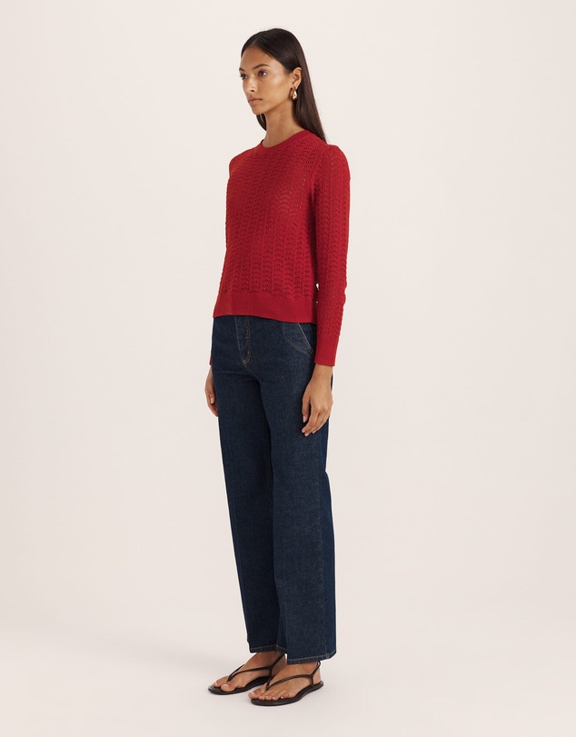 SABA - Prue Cotton Crochet Long Sleeve Knit