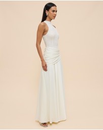 CHANCERY - Layla High Neck Lace Panelled Maxi Dress
