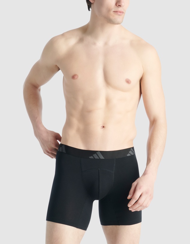 adidas Sportswear - 2 Pack Active Flex Cotton Ergonomic Boxer Brief Underwear