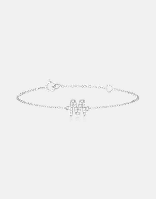 The Silver Collective - A-Z Letter Bracelet - M