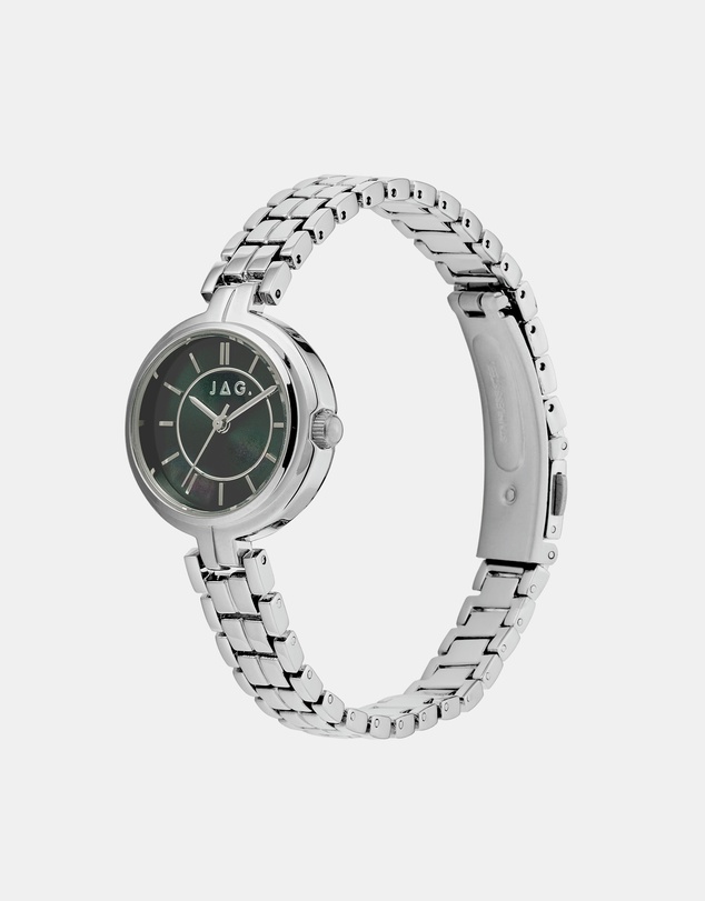 Jag - Kelly Womens Black MOP Dial 27mm Silver Watch