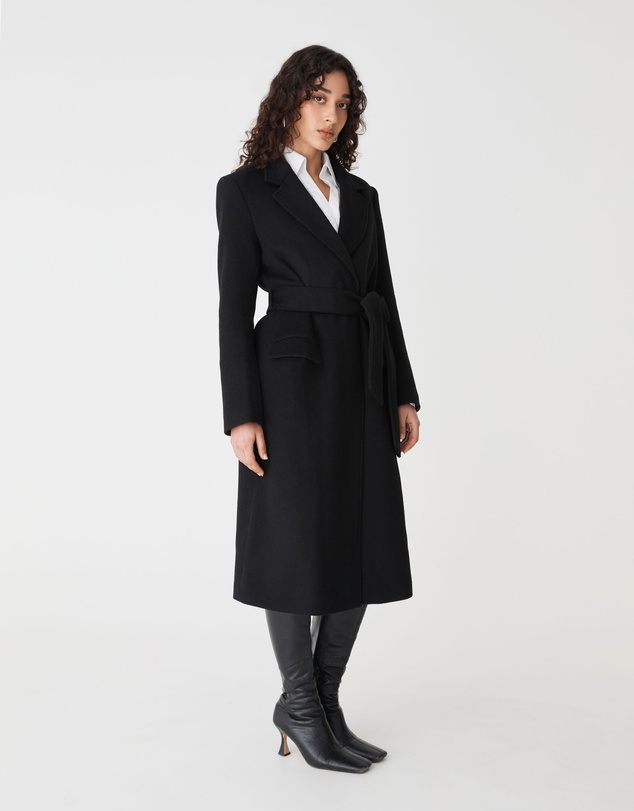 Forcast - Orla Wool Blend Tie Waist Coat
