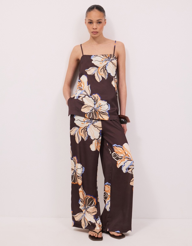 Calli - Ivy Floral Print Satin Top