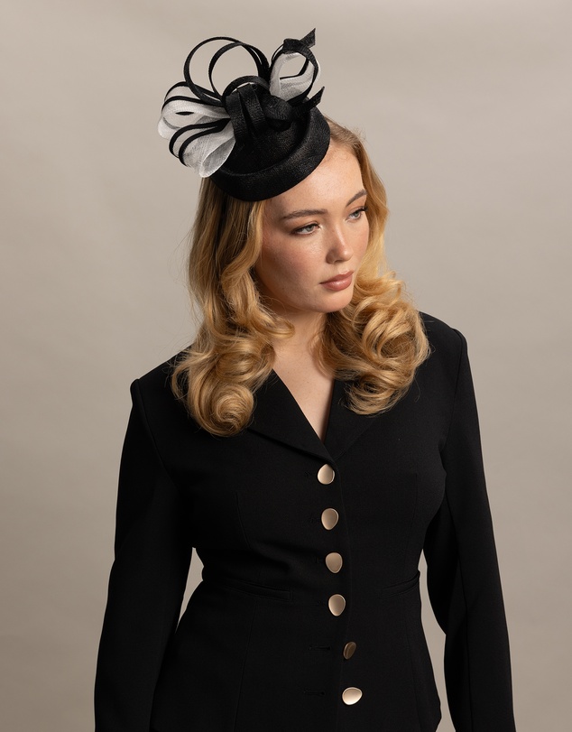 Morgan & Taylor - Nella Fascinator in Black & White
