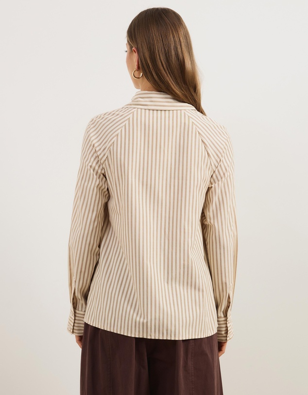 Atmos&Here - Bella Concealed Placket Cotton Shirt
