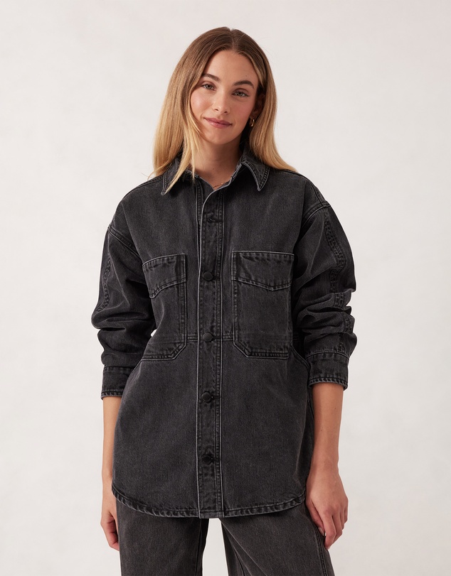 Ceres Life - Bobbi Side Pocket Denim Shacket