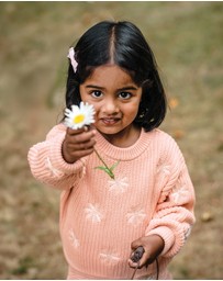 Kynd Baby - Embroidered Knit Jumper in Pearl
