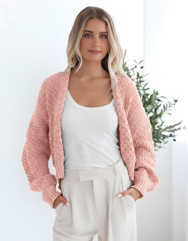 Esther & Co - Dorine Cardigan - Soft Pink