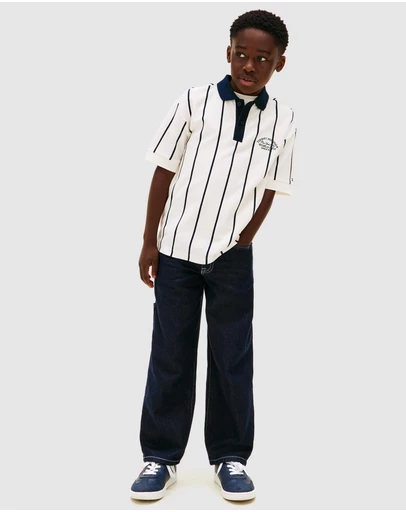 Tommy Hilfiger - Contrast Collar Embroidery Pique Polo Shirt - Kids-Teens