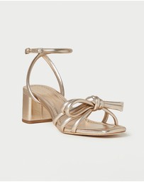 Loeffler Randall - Leather Bow Mid-Heel Sandals