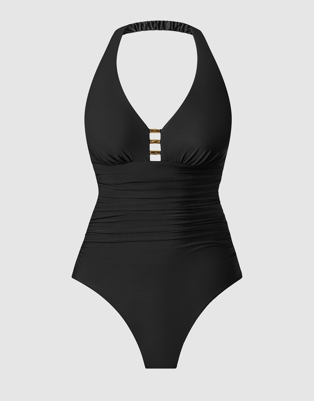 Miraclesuit Swimwear  - Razzle Dazzle Theia Halter One-Piece Shaping Swimsuit