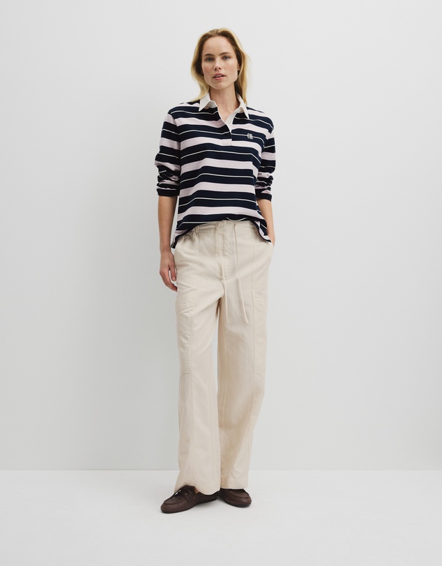 Country Road - Australian Cotton Stripe Rugby Polo Sweat