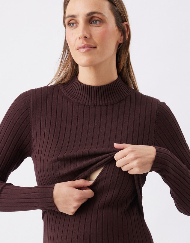 Ripe Maternity - Nella Rib Nursing Knit Dress