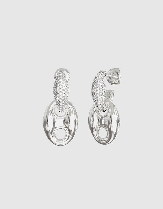 GUESS - Marine Pave Link Pendant Earrings