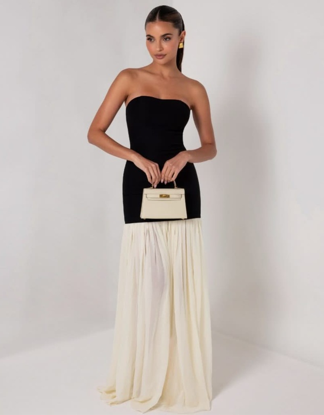 Heiress Beverly Hills - Strapless Chiffon Maxi Dress
