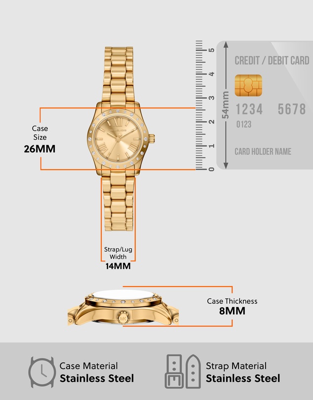 Michael Kors - Lexington Gold Tone Analogue Watch