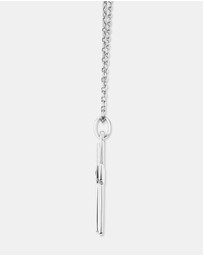 Michael Hill - Men's Silver Cross Necklace with 0.30 Carat TW of Black Diamonds