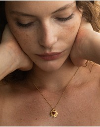 Haze & Glory - ICONIC EXCLUSIVE - Necklace Heart Red Onyx 925 Sterling Silver Gold Plated