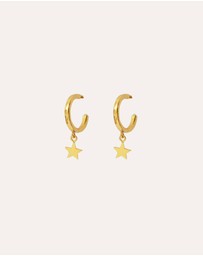 Ottoman Hands - Star Charm Hoop Earrings