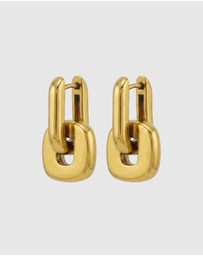 Miz Casa and Co - Linked Chain Huggie Earrings
