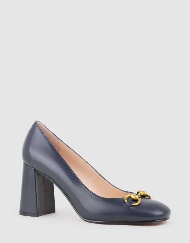 Edward Meller - BAILEY85 Block Heel Pump with Trim
