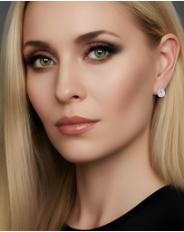 Georgini - Georgini Elegant Essentials 7mm Pear Cut Hidden Halo Stud Silver