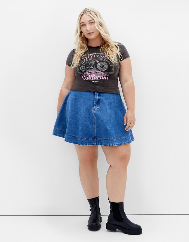 City Chic - Micro Pink Print Wash Tee