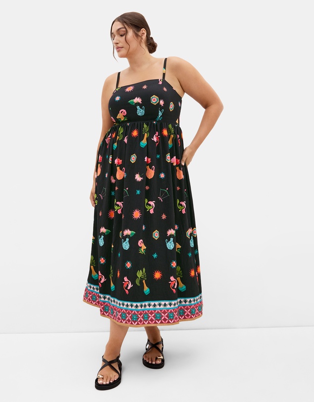 City Chic - Layla La Mont Print Midi Dress