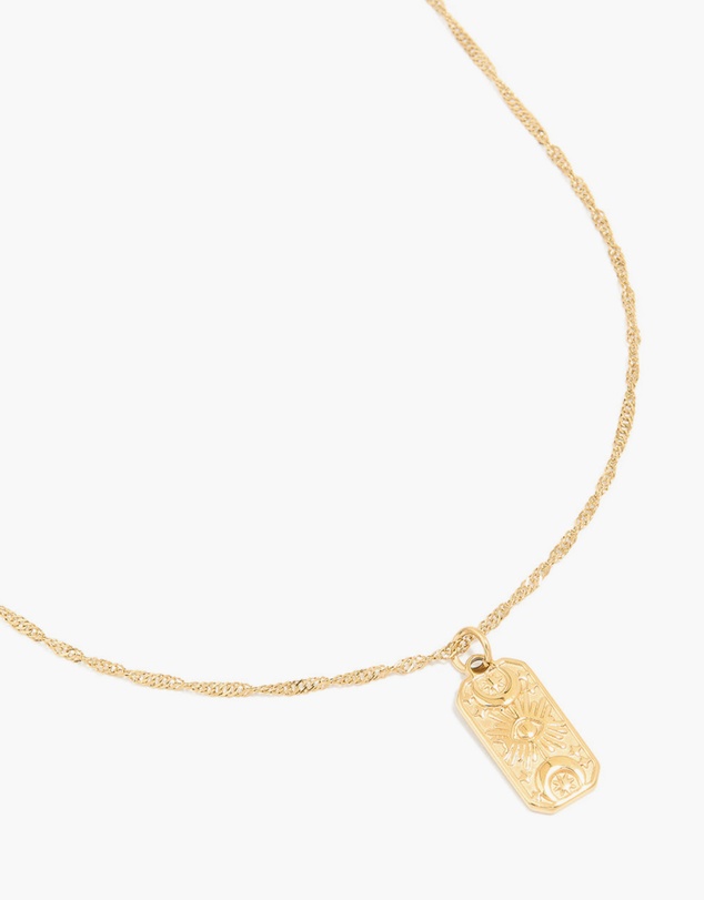 Lovisa - Waterproof Gold Plated Stainless Steel Evil Eye Tab Necklace
